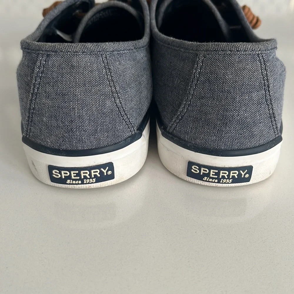 Sperry‎ denim pier view sneakers with leather shoe laces